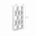 FURNEASER Hallen Multi-Compartment Wooden Bookshelf with 5-Tier