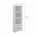 FURNEASER Regal Tall Wooden Bookshelf with 2-Door