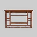 Sheesham Wood Wall Mounted Chessy Wine Rack - 8 Bottle and Upside Down Glass Storage - Elegent Wooden Bar Cabinet for Home Wine Collection (Honey Finish)