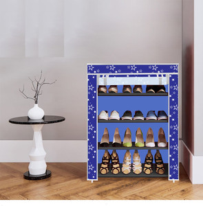furnigully 4 shelf foldable collapsible shoerack metal shoe stand