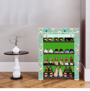 furnigully 4 shelf foldable collapsible shoerack metal shoe stand