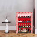 FurniGully 4 Shelf Foldable Collapsible ShoeRack Metal Shoe Stand