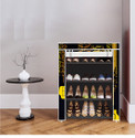 FurniGully 4 Shelf Foldable Collapsible ShoeRack Metal Shoe Stand