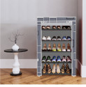 FurniGully 5 Shelf Foldable Collapsible ShoeRack Metal Shoe Stand