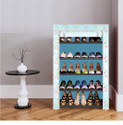 FurniGully 5 Shelf Foldable Collapsible ShoeRack Metal Shoe Stand (7_SkyBlue, 5 Shelves, DIY(Do-It-Yourself))