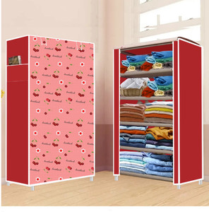 furnigully 5 shelf foldable collapsible wardrobe storage organizer almirah cloth rack pp collapsible wardrobe