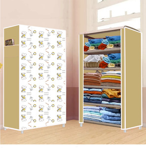 furnigully pp collapsible wardrobe finish color - dogi beige -31 diydo-it-yourself