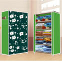 FurniGully 5 Shelf Foldable Collapsible Wardrobe Storage Organizer Almirah Cloth Rack PP Collapsible Wardrobe