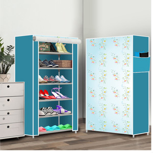 furnigully 6 shelf foldable collapsible shoerack metal shoe stand 7skyblue 6 shelves diydo-it-yourself