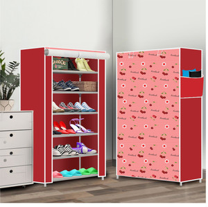 furnigully 6 shelf foldable collapsible shoerack metal shoe stand