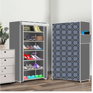 furnigully 6 shelf foldable collapsible shoerack metal shoe stand