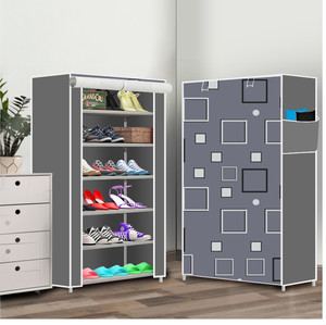 furnigully 6 shelf foldable collapsible shoerack metal shoe stand
