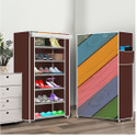 FurniGully 6 Shelf Foldable Collapsible ShoeRack Metal Shoe Stand