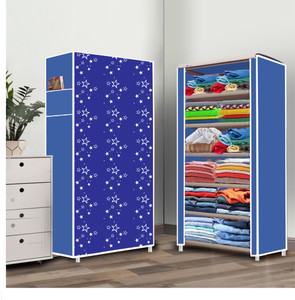 furnigully 6 shelf foldable collapsible wardrobe storage organizer almirah cloth rack pp collapsible wardrobe