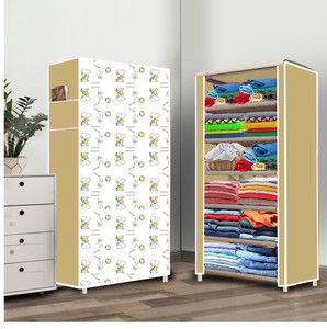 furnigully pp collapsible wardrobe finish color - dogi beige 31 diydo-it-yourself