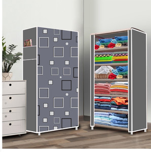 furnigully 6 shelf foldable collapsible wardrobe storage organizer almirah cloth rack pp collapsible wardrobe
