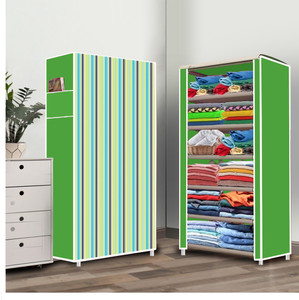 furnigully 6 shelf foldable collapsible wardrobe storage organizer almirah cloth rack pp collapsible wardrobe