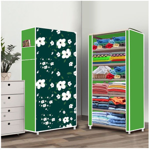 furnigully 6 shelf foldable collapsible wardrobe storage organizer almirah cloth rack pp collapsible wardrobe