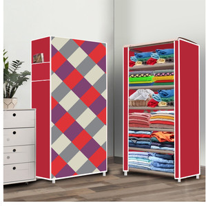 furnigully 6 shelf foldable collapsible wardrobe storage organizer almirah cloth rack pp collapsible wardrobe