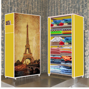 furnigully 6 shelf foldable collapsible wardrobe storage organizer almirah cloth rack pp collapsible wardrobe