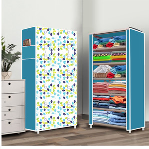 furnigully 6 shelf foldable collapsible wardrobe storage organizer almirah cloth rack pp collapsible wardrobe