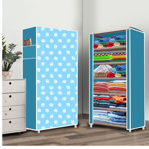furnigully 6 shelf foldable collapsible wardrobe storage organizer almirah cloth rack pp collapsible wardrobe