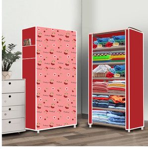 furnigully 6 shelf foldable collapsible wardrobe storage organizer almirah cloth rack pp collapsible wardrobe