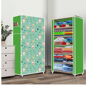 furnigully 6 shelf foldable collapsible wardrobe storage organizer almirah cloth rack pp collapsible wardrobe