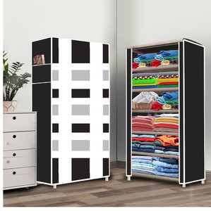 furnigully 6 shelf foldable collapsible wardrobe storage organizer almirah cloth rack pp collapsible wardrobe