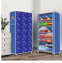 FurniGully 6 Shelf Foldable Collapsible Wardrobe Storage Organizer Almirah Cloth Rack PP Collapsible Wardrobe