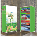 FurniGully 6 Shelf Foldable Collapsible Wardrobe Storage Organizer Almirah Cloth Rack PP Collapsible Wardrobe