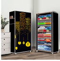 FurniGully 6 Shelf Foldable Collapsible Wardrobe Storage Organizer Almirah Cloth Rack PP Collapsible Wardrobe