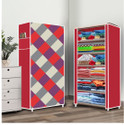 FurniGully 6 Shelf Foldable Collapsible Wardrobe Storage Organizer Almirah Cloth Rack PP Collapsible Wardrobe