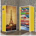 FurniGully 6 Shelf Foldable Collapsible Wardrobe Storage Organizer Almirah Cloth Rack PP Collapsible Wardrobe