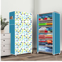 FurniGully 6 Shelf Foldable Collapsible Wardrobe Storage Organizer Almirah Cloth Rack PP Collapsible Wardrobe