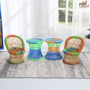 furnigully bamboo table  chair set finish color - multicolor pre-assembled