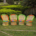 FurniGully Indoor and Living Room Set Bamboo Outdoor Chair (Multicolor, Pre-assembled)
