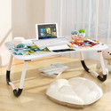FurniGully Multipurpose Foldable with Cup Holder, Study , Bed Wood Portable Laptop Table (Finish Color - W Creative, Pre Assembled)