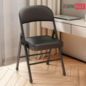 FURNIMAX Foldable Metal Chair Study Office Portable Space Saving Chair Metal Outdoor Chair
