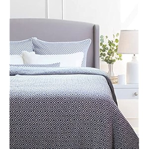 reversible blue argyle pattern woven cotton large throw 98x87 inch  blanket living room bedroom sofa couch bed amp chair - blue amp white size 250x220 cm