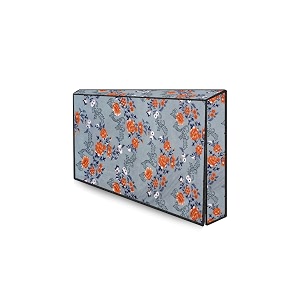 the furnishing tree polyester waterproof amp dustproof ledlcdmonitor tv cover suitable for all models of 55 inch tv dimensions of the cover wxhxd in inches  51x32x4  floral pattern blue