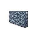 The Furnishing Tree Polyester Waterproof &amp; Dustproof LED/LCD/Monitor TV Cover Suitable for All Models of 55 Inch TV, Dimensions of the Cover WxHxD In Inches: ( 51x32x4 ), Floral Pattern Blueish Grey