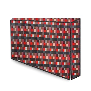 the furnishing tree waterproof amp dustproof pvc ledlcdmonitor tv cover suitable for all models of 65 inch tv dimensions of the cover wxhxd in inches  59x38x4  lattice pattern red