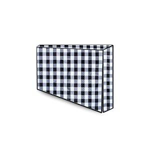 the furnishing tree waterproof amp dustproof pvc ledlcdmonitor tv cover suitable for all models of 50 inch tv dimensions of the cover wxhxd in inches  45x30x4  gingham pattern black amp white
