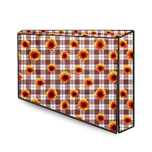 the furnishing tree waterproof amp dustproof pvc ledlcdmonitor tv cover suitable for all models of 40 inch tv dimensions of the cover wxhxd in inches 37x225x3 gingham floral pattern coffee
