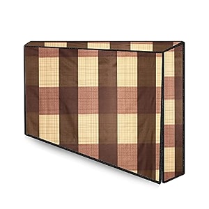 the furnishing tree waterproof amp dustproof pvc ledlcdmonitor tv cover suitable for all models of 40 inch tv dimensions of the cover wxhxd in inches  37x225x3  gingham pattern beige