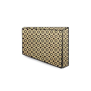 the furnishing tree waterproof amp dustproof pvc ledlcdmonitor tv cover suitable for all models of 55 inch tv dimensions of the cover wxhxd in inches  51x32x4  geometric pattern yellow