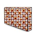 The Furnishing Tree Dustproof PVC LED TV Cover Suitable for All Models of 50 Inch TV Gingham Floral Pattern Coffee