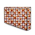 The Furnishing Tree Dustproof PVC LED TV Cover Suitable for All Models of 24 Inch TV Gingham Floral Pattern Coffee