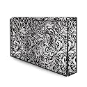 The Furnishing Tree Waterproof &amp; Dustproof PVC LED/LCD/Monitor TV Cover Suitable for All Models of 50 Inch TV, Dimensions of The Cover WxHxD in Inches: (45x30x4), Floral Pattern Black